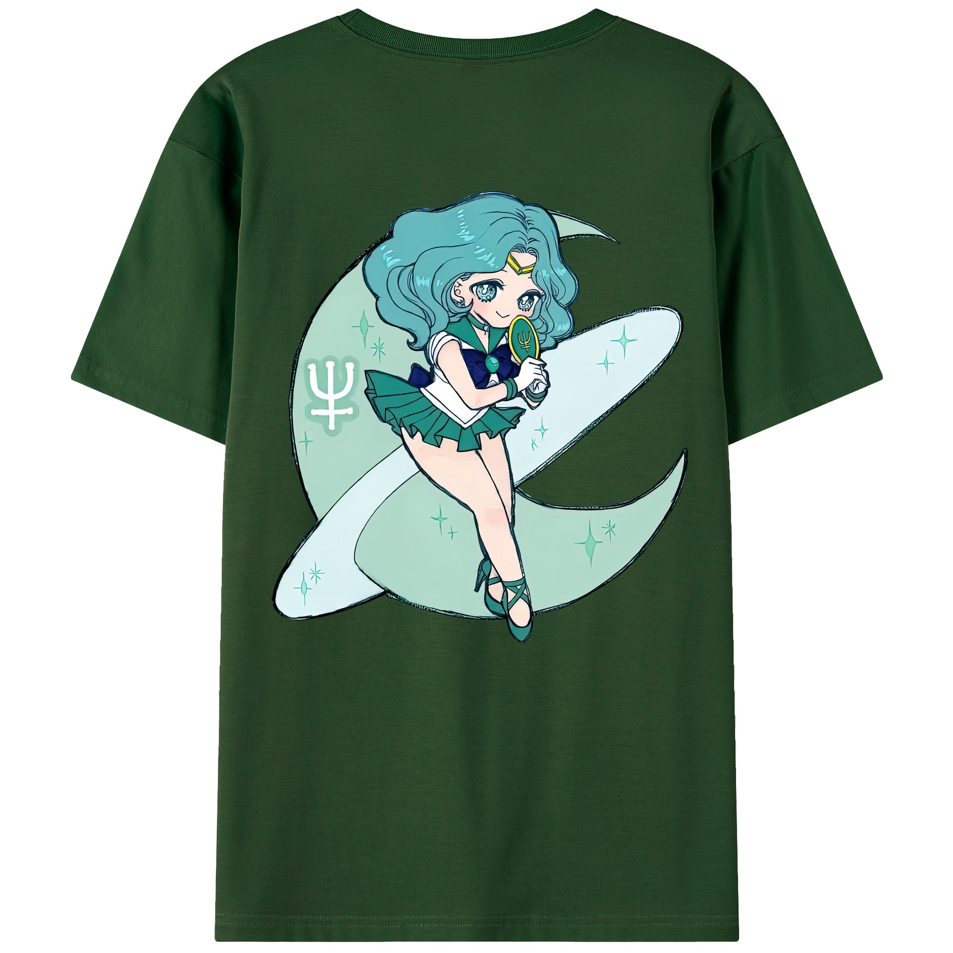 （画像用） 美少女戦士セーラームーン 海王 みちる（かいおう みちる） Sailor Moon Kaiou Michiru 綿100％半袖Tシャツ（背面プリント）